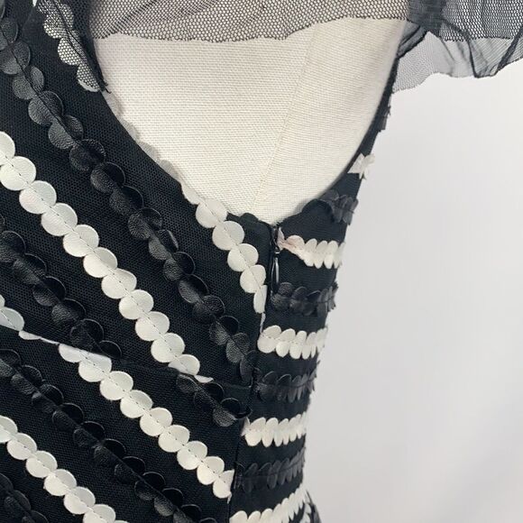 Eva Franco black white circles striped midi dress - Picture 5 of 8